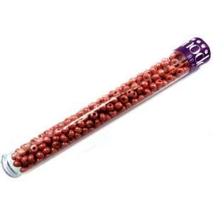  Round Seed Beads Tube, Deep Pink Pearl 