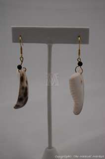 African Natural Sea shell Bead Dangle Earrings Kenya Handmade # 354 8 