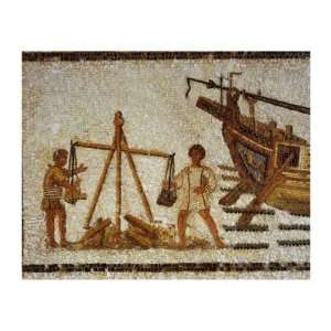  Weighing Iron Ore, Mosaic, 3rd century AD, Roman from 