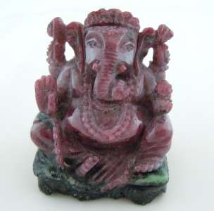 Natural Ruby & Zoisite Ganesh Hand Carved Ganesha  