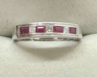 Lovely 18ct White Gold Ruby And Diamond Set Half Eternity Ring  