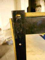 industrial iron work bench metal with two draws and light  