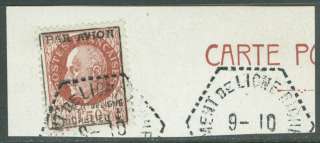 FRANCE  1943. Yvert #3 Military Air Mail, Tied to piece, Very Fine 