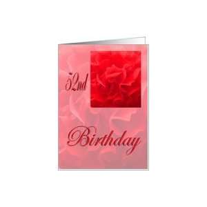  Happy 52nd Birthday Dianthus Red Flower Card: Toys & Games