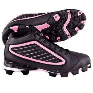   Youth Pink Diamond Mid Softball Cleats BLACK/PINK 4Y 