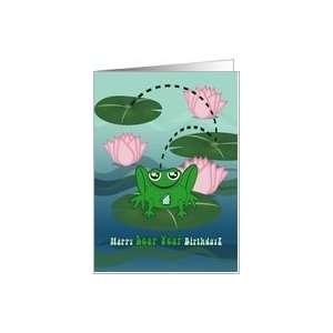  Happy Leap Year Birthday, 4 Years Old, Leaping Frog Card 