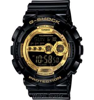 Shock GD100GB 1 Black & Gold X Large Mens Sport Watch Brand New 