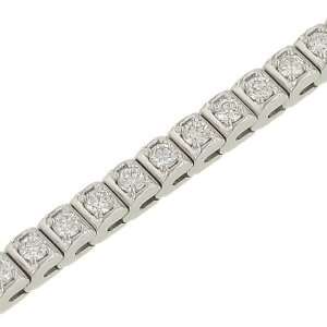    Round prong Set Box Link Diamond Tennis Bracelet3.00ct Jewelry