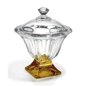   CANDY DISH WITH AMBER BASE, EMPIRE COLLECTION