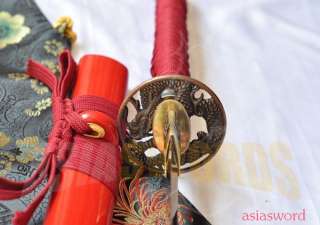 Hand Forged 1095 Red Steel Blade Japanese Dragon Sharp Samurai Katana 