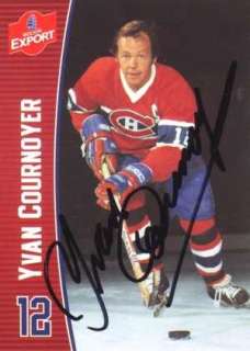 YVAN COURNOYER Autograph Signed Card CANADIENS #12  