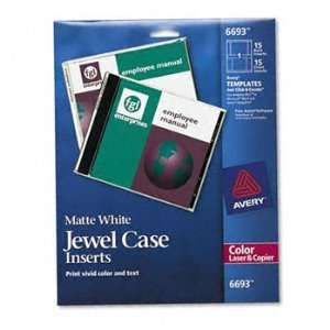  Avery 6693   Laser CD/DVD Jewel Case Inserts, Matte White 