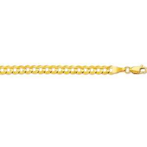    14K Yellow Gold Comfort Curb Chain   3.60mm   20 inch: Jewelry