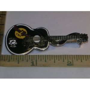   Rock Cafe Guitar Pin, Black Elvis Gibson Memphis Guitar Pin, Hard Rock