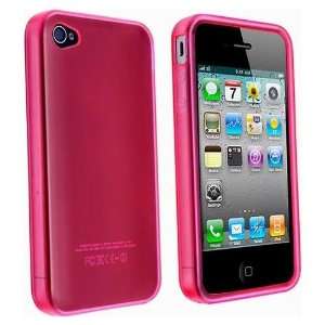  Pink TPU Flexible Case For Apple Iphone 4 4G: Cell Phones 