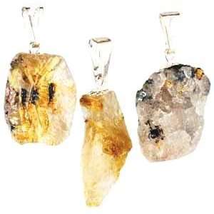 Untumbled Rutile Crystal Pendant Charm Wicca Wiccan Pagan Metaphysical 