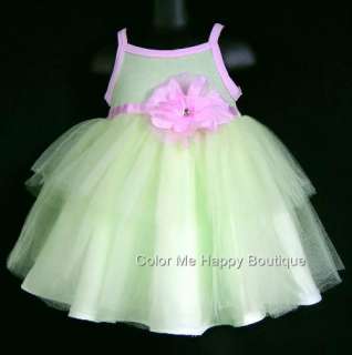 New Baby Girls Mint Rose Tutu Birthday Dress sz 12m NWT  