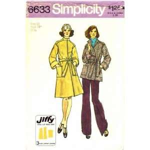  Simplicity 6633 Sewing Pattern Front Wrap Coat Size 12 