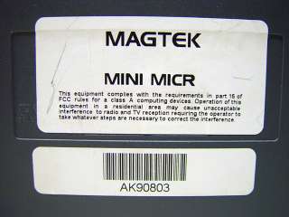 Magtek MINI MICR Check Reader Scanner Gray RS232 XT/PS2 Compatible 