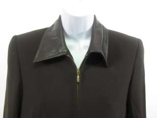 MONDI Brown Zip Long Sleeve Jacket Blazer Sz 34  