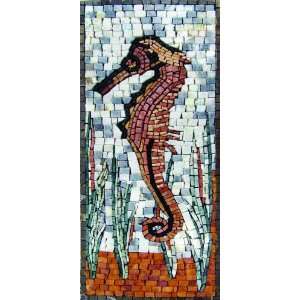  6x18 Seahorse Marble Mosaic Art Tile Wall Pool Decor 
