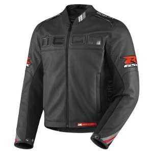  Icon Accelerant GSX R Leather Motorcycle Jacket   Black 