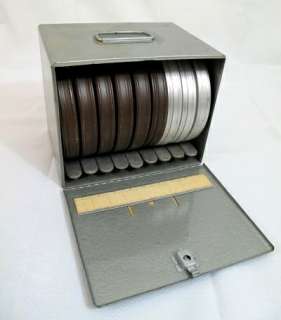   BRUMBERGER METAL STORAGE CASE 16mm PROJECTOR FILM MOVIE REELS  