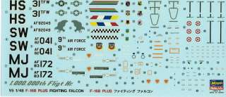 Hasegawa 1/48 F 16B Plus Fighting Falcon decal sheet  