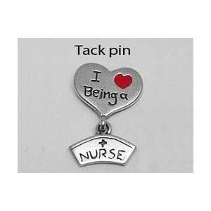 Love Being A Nurse Pewter Pin by JJ Jonette For Nurse or Student