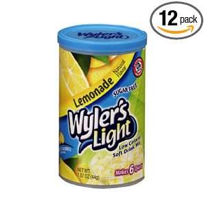 Wylers Light Soft Drink Mix, Lemonade, 1.57 Ounce (Pack of 12 