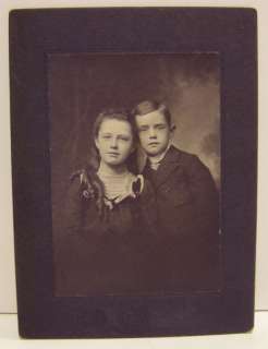 Cabinet Photo of Young Girl & Brother  Late 1800s 1900s  