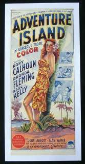   ISLAND 1947 Richardson Studio LINEN BACKED daybill Movie poster  