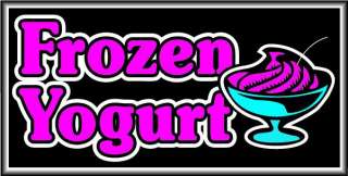 NEW FROZEN YOGURT BRIGHT ELECTRIC WINDOW 15 X 30 SIGN  