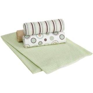 Carters Wrap Me Up Receiving Blanket, Brown/Sage Circles, 4 Pack