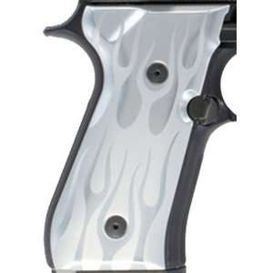  Hogue Beretta 92 Grips Flame Aluminum Clear: Sports 
