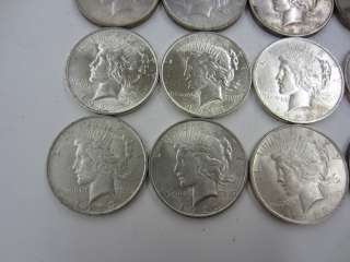 Roll (20) Circulated 1923 P PEACE SILVER DOLLARS 90% US Coin  