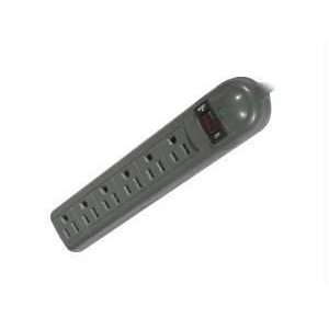  6 Outlet Surge Suppressor Gray: Electronics