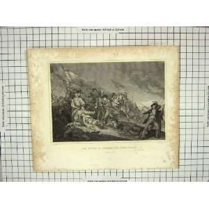  ANTIQUE PRINT BATTLE BUNKERS HILL BOSTON WAR BOILLY