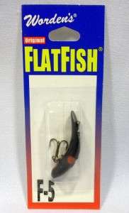 Wordens Yakima Bait Black w/Orange Spots F5 Flatfish Fishing Crankbait 