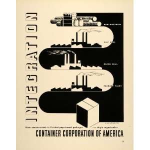 1939 Ad CCA Container Corp A.M. Cassandre Paper Mill   Original Print 