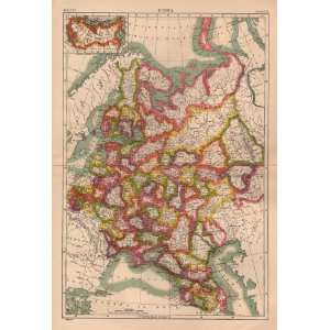  1884 Antique Map of Russia