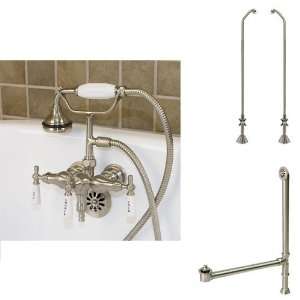 Woodrow Leg Tub Faucet with Hand Shower, Supplies for Threaded Pipe 