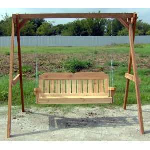   Cedar Victorian Porch Swing with A Frame and Chain