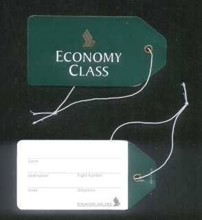 Singapore Airlines logo ECONOMY CLASS Luggage Tag  