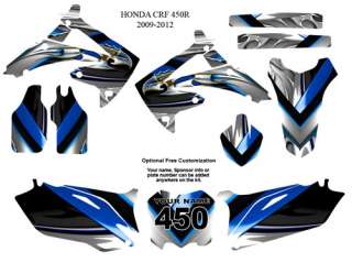 Honda CRF 450R 2009 12 Motocross Bike Graphic Sticker Kit #5700BLUE 