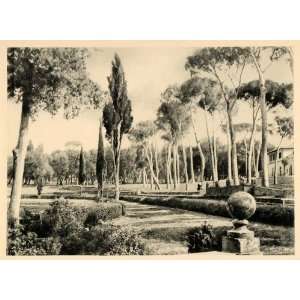 1927 Rome Villa Borghese Piazza di Siena Photogravure 