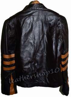 Xman Wolverine leather jacket Hugh Jackman FREE SHIPPIN  