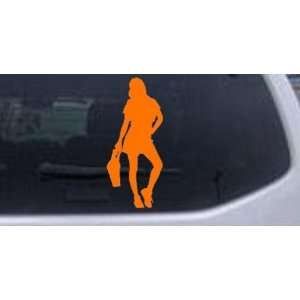  Girl Shopping Silhouettes Car Window Wall Laptop Decal 