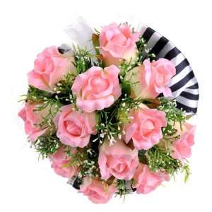   Rose Wedding Bouquet with Two Tone Strip Satin Wrap: Everything Else