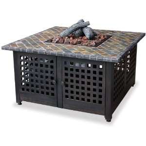   Uniflame LP Gas Fire Pit with Handcrafted Tile Patio, Lawn & Garden